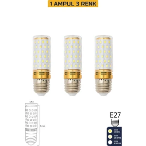 Mısır Şeffaf 10W Üç Renkli E27 LED Ampul ERD-307