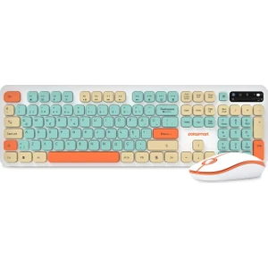 PSK12 Kablosuz 2.4 Ghz Pilli Klavye & Mouse Set Beyaz