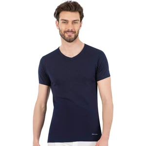 Pierre Cardin 442 Erkek %100 Pamuk Ribana V Yaka Yarım Kol Fanila-Lacivert