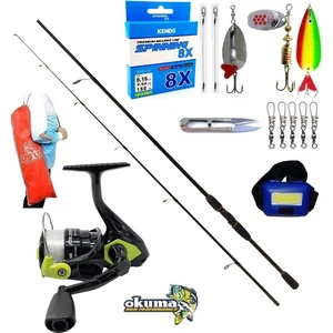 Okuma Fın Chaser 4000 210CM 20-40GR Remixon Double Black Turna Spin Olta Takımı Seti