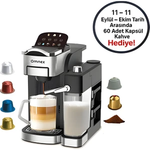 Ox-Pro2 Espresso Kahve Makinesi 20 Bar Kapsül & Öğütülmüş Kahve, Süt Köpürtücü Latte Cappuccino