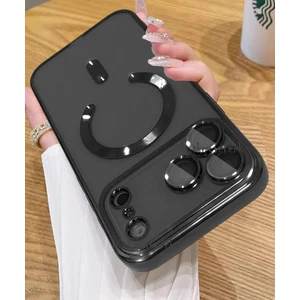 Iphone 17 Pro Kılıf Tam Kamera Korumalı Magsafe Şarj Destekli Renkli Kenarlı Arkası Şeffaf Kapak