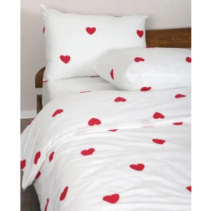 Çarşaflı Çift Kişilik Nevresim Takımı | Kalp |  Tam Takım