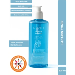 GLONE Lakarin Tonik | 200ml | Laktik Asitli (AHA) Pürüzsüzleştirici Etki | Arındırıcı ve Gözenek Sıkılaştırıcı