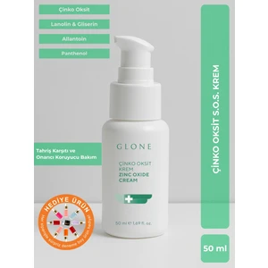 GLONE Çinko Oksit SOS Krem | 50ml | Çinko Oksit & Pantenol & Lanolin | Tahriş ve Kızarıklık için Yatıştırıcı Bariyer Bakımı