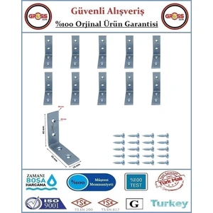 Masa Gönye - 15X45X45 Mobilya Bağlantı L Köşebenti - 10 Adet