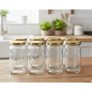 370 cc Boru Cam Kavanoz 6’lı Set – Metal Kapaklı, Sızdırmaz ve Şeffaf