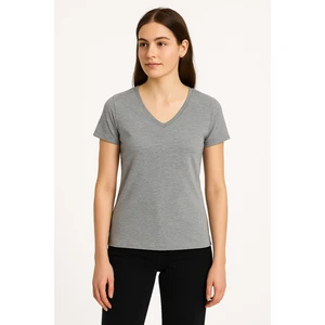 V Yaka Kadın T-Shirt