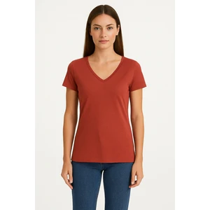V Yaka Kadın T-Shirt