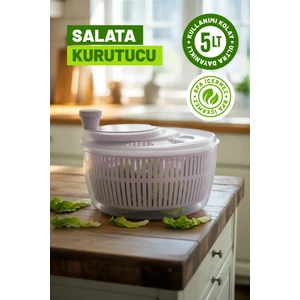 Salata ve Sebze Kurutucu, Pratik Kullanım - 5 Lt Büyük Boy