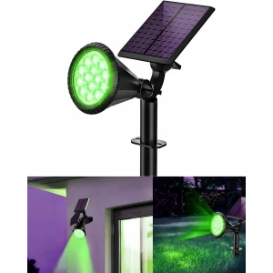 LED Spot Yeşil Solar Lamba Bahçe Aydınlatması Güneş Enerjili Sensörlü 18W Işık Duvar Çim Armatürü
