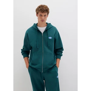 Kapüşonlu Fermuarlı Yeşil Sweatshirt 0S10372-87831