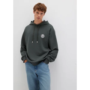 Mvjns Logo Baskılı Kapüşonlu Yeşil Sweatshirt 0611786-71598