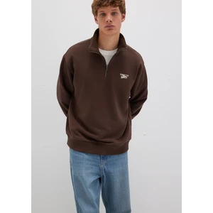 Mavi Logo Yarı Fermuarlı Kahverengi Sweatshirt 0S10465-88067