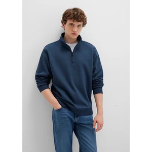 Yarı Fermuarlı Lacivert Basic Sweatshirt 0S10278-70490