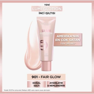 L'oreal Paris Glotion All-In-One Doğal Işıltı 901 - Fair Glow 40 ml Highlighter, Likit Aydınlatıcı