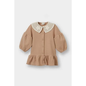 Kız Bebek Bebe Yaka Uzun Kollu Elbise G0144A525WN