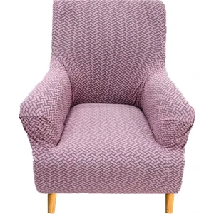 Jakarlı Tuğla Desen Koltuk Örtüsü Çekyat Kanepe Kılıfı, Berjer Kılıfı Lastikli Kayma Yapmayan Tekli 