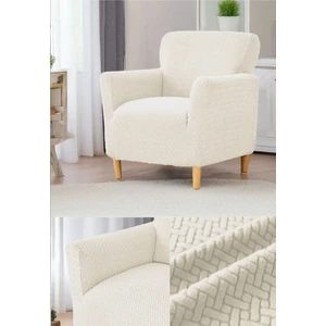 Jakarlı Tuğla Desen Koltuk Örtüsü Çekyat Kanepe Kılıfı, Berjer Kılıfı Lastikli Kayma Yapmayan Tekli