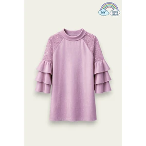 Kız Çocuk Özel Günler Için Kadife Çocuk Elbisesi  4-12 Yaş 12104