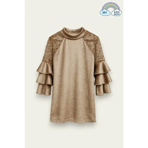 Kız Çocuk Özel Günler Için Kadife Çocuk Elbisesi  4-12 Yaş 12105