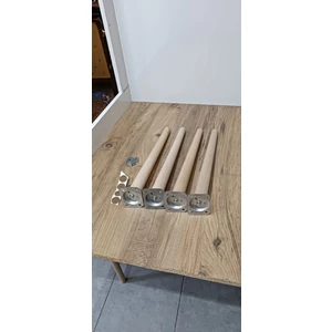 38 cm Ham Ahşap Konik Ayak Seti (4 Adet) | Masa, Sandalye, Sehpa ve Mobilya Ayağı | Montaj Aparatları Dahil