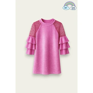 Kız Çocuk Özel Günler Için Kadife Çocuk Elbisesi 4-12 Yaş 12101