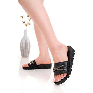 Kadın Günlük Terlik Siyah Şık Misafir Ev Dışarı Terliği