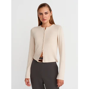 31413 Düğmeli Detaylı  Hırka-Taş