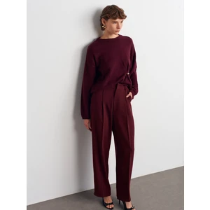 7954 Yüksek Bel Pantolon-Bordo