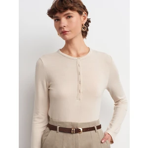 31544 Düğmeli Uzun Kollu Top-Taş