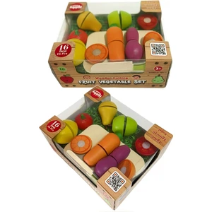 Hobby House Ahşap Kutulu 16 Parça Kesilebilir Meyve Sebze Seti Doğrama Tahtalı ve Bıçaklı