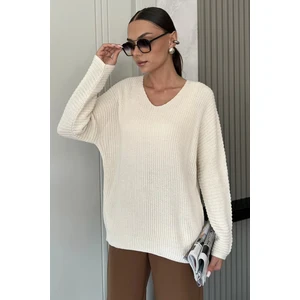 V Yaka Salaş Triko Bluz (S,m,l,xl Uyumludur) P-00018225