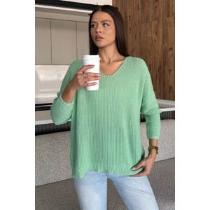 V Yaka Salaş Triko Bluz (S,m,l,xl Uyumludur) P-00018225