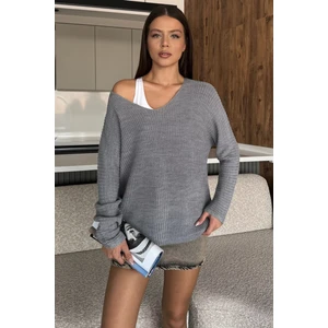 V Yaka Salaş Triko Bluz (S,m,l,xl Uyumludur) P-00018225