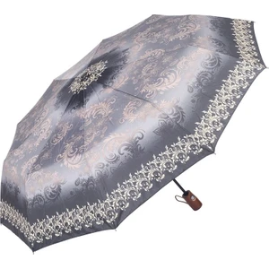 Ahşap Sap Ful Otomatik 10 Telli  Lüx Kadın Şemsiyesi Ekose Desnli