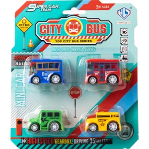 4lü Mini Renkli Plastik Oyuncak Araba