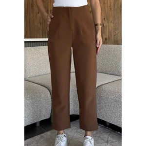 Kadın Bel Çimalı Kumaş Pantolon P-00018026