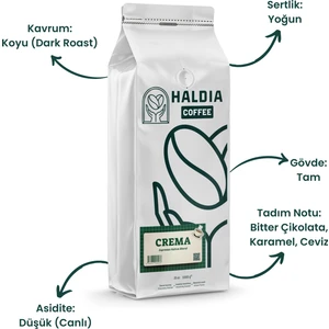 Haldia Coffee Crema Espresso Kahve Blend 1000GR. | Arabica | Koyu Kavrum | Yoğun Gövde, Yoğun Tat