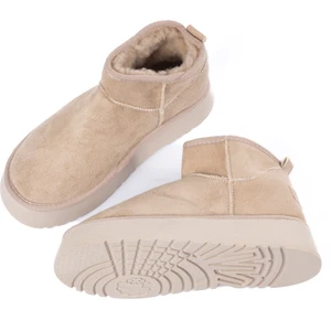 Kadın Kısa Bot – Kürklü Süet Görünümlü Günlük Kışlık Rahat Bot