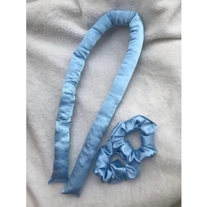 Kadın Kumaş Mavi Renk Isısız Saç Şekillendirici Sosis Toka Seti