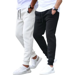 Beyaz/siyah Basic 2'li Paket Erkek Eşofman Altı E7444