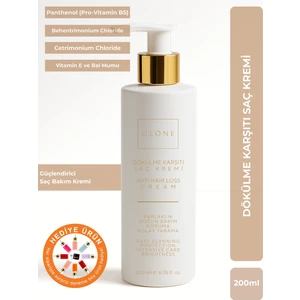 GLONE Dökülme Karşıtı Saç Kremi | 200 ml | Pantenol & E Vitamini | Kırılma ve Kopmalara Karşı