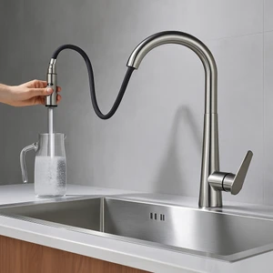 Spiralli Mutfak Evye Batarya Antrasit Çek Bırak Uzayan Iki Modlu Başlık Fıskiye Musluk Yeni Armatür