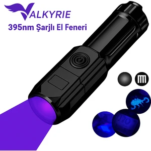 395NM Uv Mor Işık Şarjlı El Feneri – 1200MAH Batarya, Type-C Şarj, Hafif ve Güçlü Tasarım