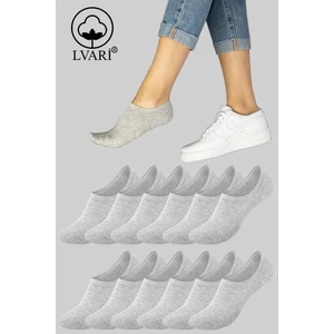 Unisex 12 Çift Pamuklu Sneaker Patik Çorap Bilek Çorap Gri