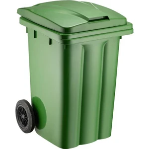 SY-6503 Eko Tekerlekli Kapaklı Plastik Çöp Konteyneri 80 Lt Yeşil