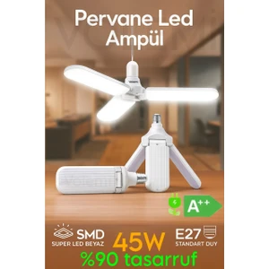 Pervane LED Ampül 3 Kanatlı 220V 45W 4500 Lümen Beyaz E27 Volemı