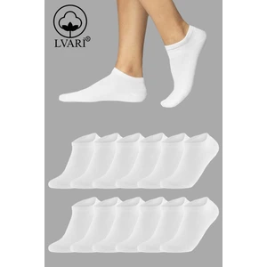 Unisex 12 Çift Pamuklu Beyaz Kısa Çorap Patik Çorap