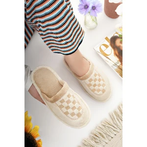 Kadın Ev Terliği Peluş Yıkanabilir Içi Yünlü Kürklü Terlik Misafir Çeyiz Bohça Gelin Terliği